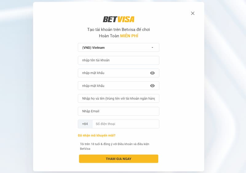 Cách Đăng Ký Betvisa An Toàn - Nhanh Chóng - Hiệu Quả 1 Đăng ký Betvisa là quá trình cần thực hiện