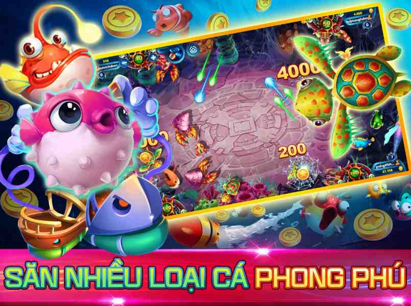 Nhiều trải nghiệm hấp dẫn đang chờ đón bạn tại trò Vua Săn Cá